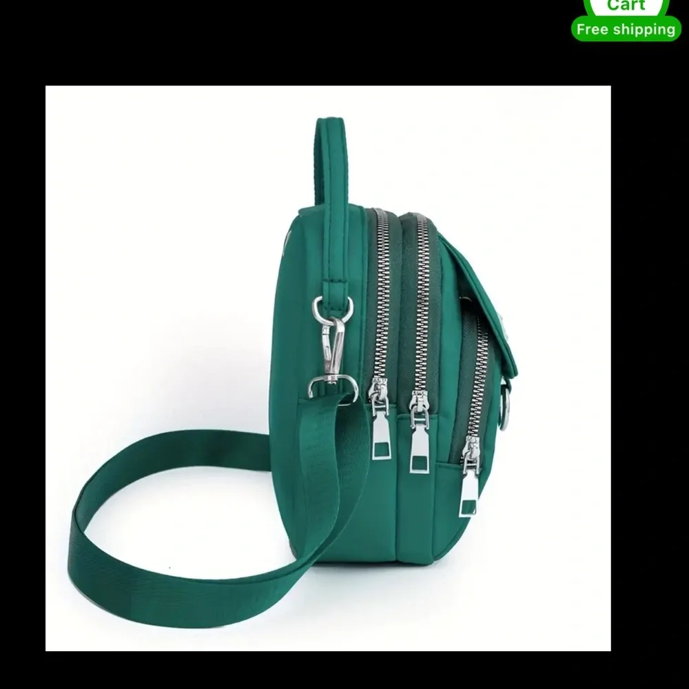 Light Green Crossbody Bag, has adjustable removable crossbody strap~New in pack. - Picture 5 of 7